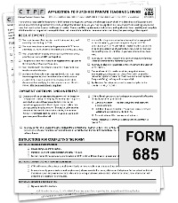 Form 685 Private Teaching Service Graphic 