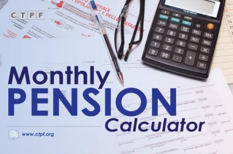 Monthly Pension Calculator Graphic with Calculator