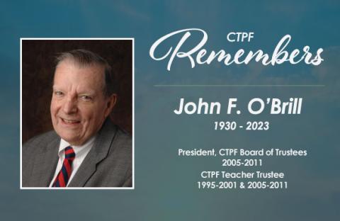 CTPF Remembers John F. O' Brill Graphic with Image of John and CTPF Blue Background